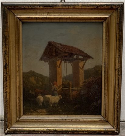 Carlo Piacenza "Pozzo di San Martino a Castiglione Torinese" olio su tavola (cm