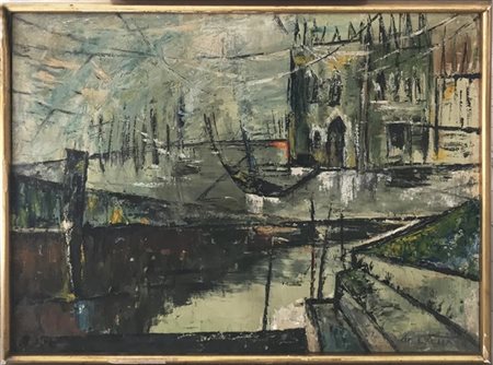 De Cachard "Scorcio di Venezia" 
olio su tela
cm 70x90
firmato in basso a destra