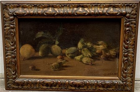 Cesare Calchi Novati "Natura morta" olio su tavola (cm 22x36) Firmato in basso a