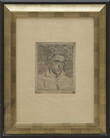 Umberto Moggioli "Autoritratto" 1907
acquaforte
(lastra cm 19x15; foglio cm 38x2