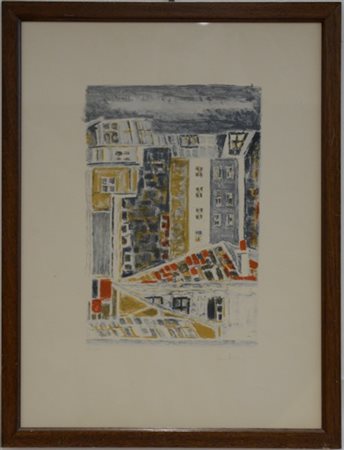 Orfeo Tamburi "Senza titolo" 
litografia a colori
cm 61x45
numerata 84/100 e fir