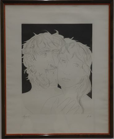 Giacomo Manzù "Ulisse e Nausica" 1972
acquatinta - prova d'artista
(lastra cm 62
