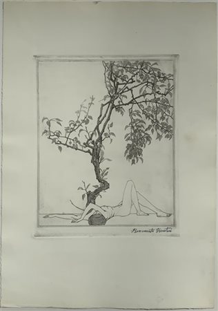 Benvenuto Disertori "Il pero" 1948
acquaforte
(lastra cm 29,6x23,7; foglio cm 50