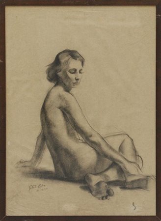 Firma indecifrata "Nudo femminile" 1934
disegno a carboncino su carta
cm 68x49
f