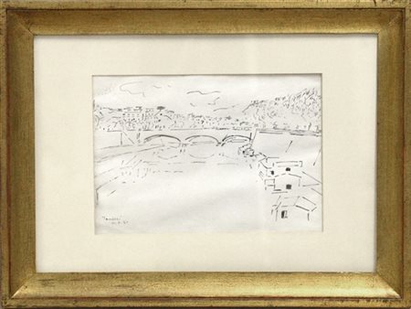 Orfeo Tamburi "Paesaggio" 1949
disegno a china su carta
cm 24x33
firmato e datat