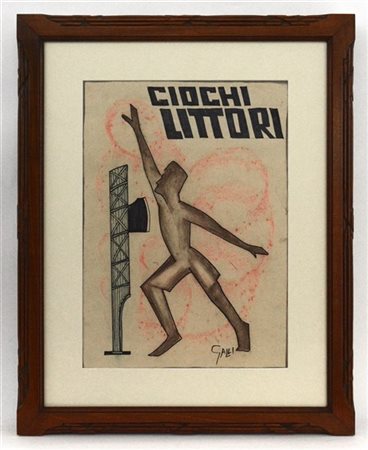 Ignoto "Giochi Littori" 
tecnica mista su carta
cm 45x32
Firmato "Galli" in bass