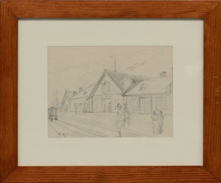 Firma indecifrata "Studio per Paesaggio" 1923
matita su carta
cm 15x20
firmato e