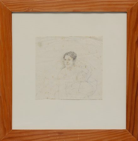 Ignoto "Madre con bambino" 
matita su carta
cm 16x17. In cornice (difetti)

Prov