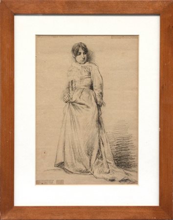 Ignoto "Figura di bambina" 
cartoncino su carta
cm 33x22,5. In cornice (difetti)