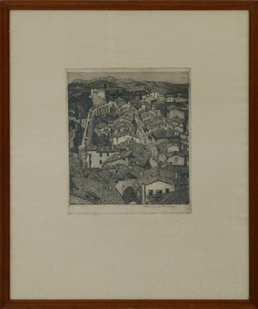 Benvenuto Disertori "Borgo S. Antonio a Perugia" 1912-1917
acquaforte e bulino
(
