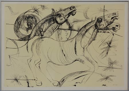 Bruno Cassinari "Senza titolo" 
litografia
cm 50x70
firmata e numerata 9/125 in