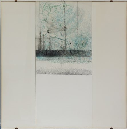 Elisa Montessori "Senza titolo" 
tecnica mista su carta
cm 70x31
Firmato in bass