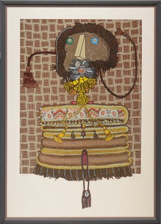 Enrico Baj "Geneviève Premoy detta la Cavaliera Balthasar, eroina francese" 1975