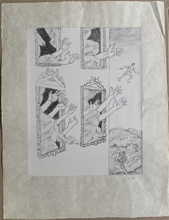 Giorgio de Chirico "Le mani misteriose" 1973
litografia
cm 70x50
Firmata in bass