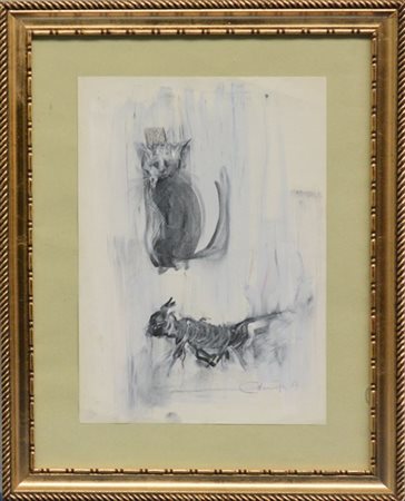 Giancarlo Cazzaniga "Senza titolo" 1964
tecnica mista su carta
cm 27,5x20
firmat