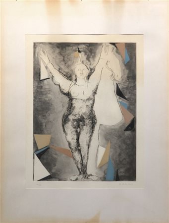 Marino Marini "Risveglio" 1977
acquaforte e acquatinta a colori
(lastra cm 49,5x