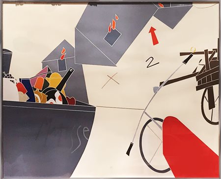 Emilio Tadini "Senza titolo" 
serigrafia a colori
cm 138x178
firmata e numerata