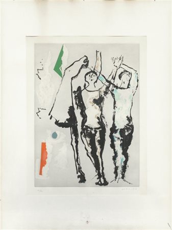 Marino Marini "Immagine" 1977
acquaforte e acquatinta a colori
(lastra cm 49,5x3