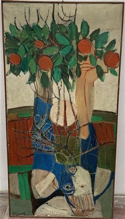 Fernando Moscatelli "A piene mani" 1968
olio su tela
cm 100x50
firmato e datato