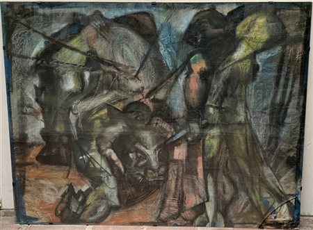 Ignoto "Composizione" 
tecnica mista su carta
cm 93x120. In cornice (difetti)