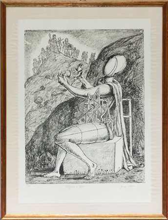 Giorgio de Chirico "L'offerta a Giove" 
litografia
cm 70x50
Firmata, titolata e