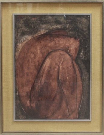 Ignoto "Senza titolo" 
acquerello su carta
cm 67x49. In cornici (difetti)