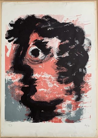 Enrico Baj "Testa" 1957
litografia a colori
cm 78x55
numerata 23/39, firmata e d