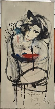 Firma indecifrata "Senza titolo" 1976
tecnica mista su tela
cm 100x50
firmato, d