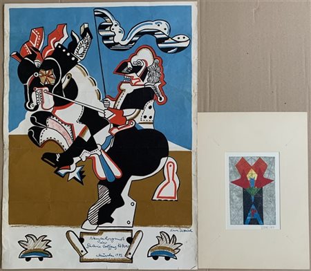 Lotto composto da un manifesto a colori di Simon Dittrich e una litografia a co