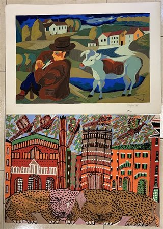 Lotto di due serigrafie a colori di autori differenti
cm 50x70
firmate e numera