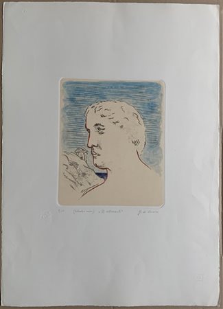 Giorgio de Chirico "Il ritornante" 1974
incisione colorata a mano
(lastra cm 29,