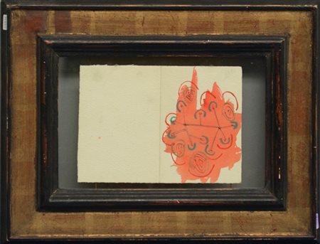 Angelo Verga "Biglietto auguri" 1957
tecnica mista su cartoncino
cm 12,5x17,5
is