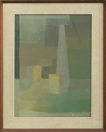 Firma indecifrata "Senza titolo" 1965
olio su tela
cm 60x45
firmato e datato in