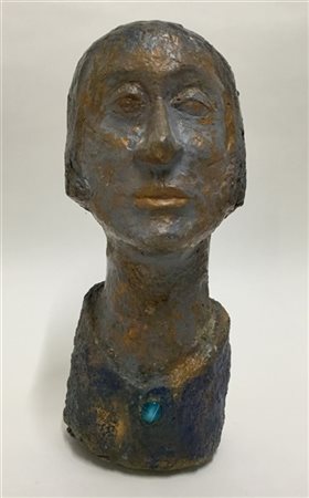 Ignoto Scultura in cartapesta dipinta raffigurante volto
(difetti)