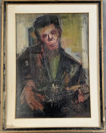 Ignoto "Musicista" 
tecnica mista su cartone
cm 70x50. In cornice (difetti)