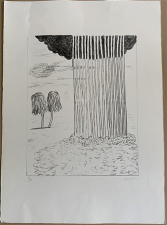 Giorgio de Chirico "La pioggia nel deserto" 1973
litografia
cm 70x50
Firmata in