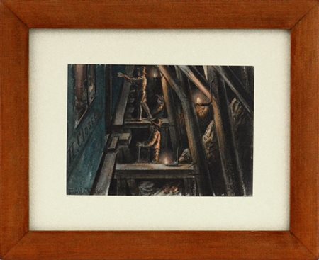 Ignoto "Tunel Chiasso" 
tecnica mista su carta
cm 13x19
titolato in basso a sini