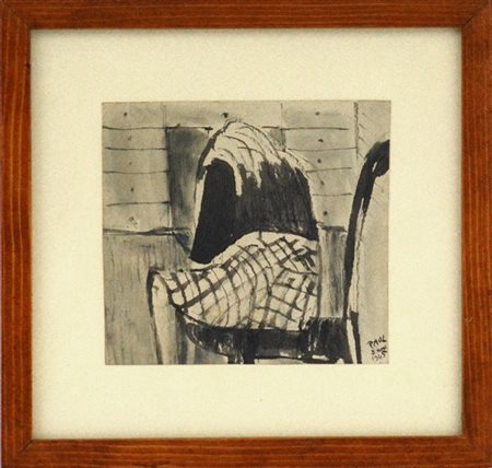 Ignoto "Senza titolo" 1945
acquerello su carta
cm 11x12
Firmato PAUL e datato 3