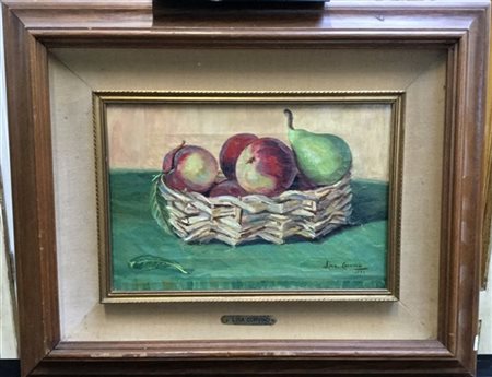 Ignoto "Natura morta con frutta" 1976
olio su tela
cm 20x30
firmato Lina Corvino