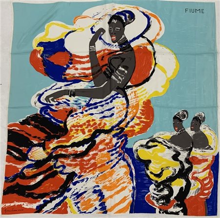 Salvatore Fiume Cartone contenente numerosi foulard in seta di medesimo soggetto