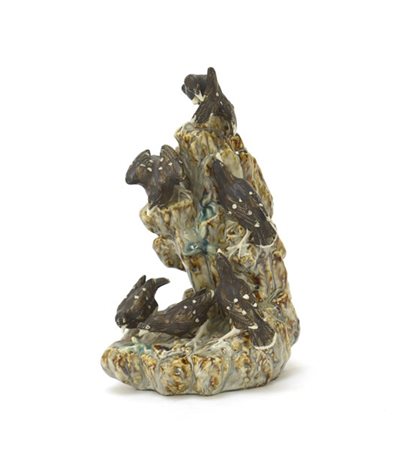 Manifattura del secolo XX, scultura in porcellana policroma invetriata raffigur