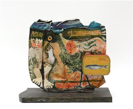 Pierre Nivelle detto Camélus "La Colombe" 1994
scultura in latta dipinta con bas