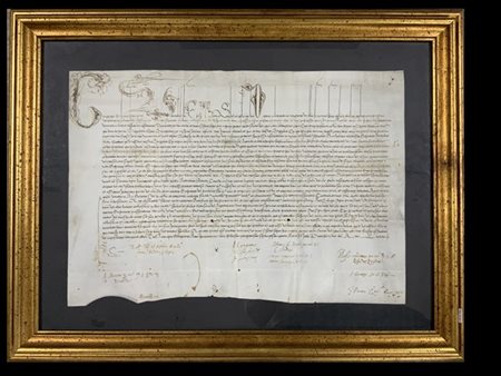 [GREGORIO XV] Bolla manoscritta. Foglio di pergamena (cm 34x51) priva del sigil