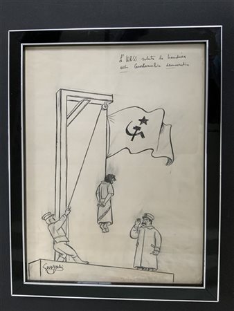 GUARESCHI Giovannino (1908-1968) "L'URSS saluta la bandiera della Cecoslovacchi