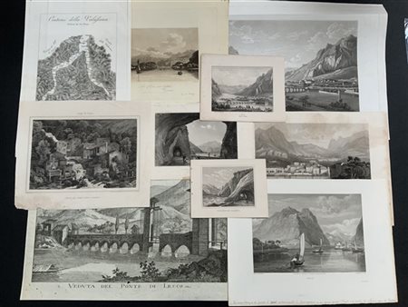 [LECCO E SVIZZERA] Numerose stampe con vedute di Lecco e della Svizzera fra cui