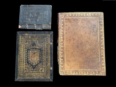 [LEGATURA] Bella legatura alle armi della seconda metà del XVI secolo in pella