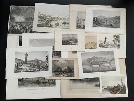 [LOMBARDIA E LAGO MAGGIORE]. Numerose stampe con vedute della Lombardia e del L