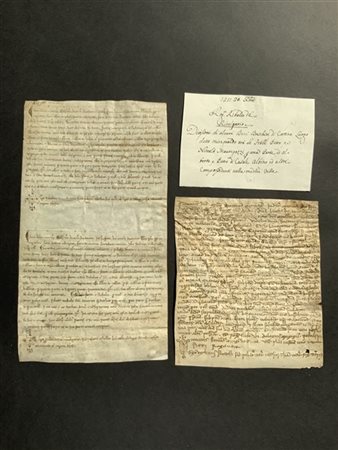 [MANOSCRITTI] Lotto di 2 contratti manoscritti. 1] Contratto di Affitto di un b