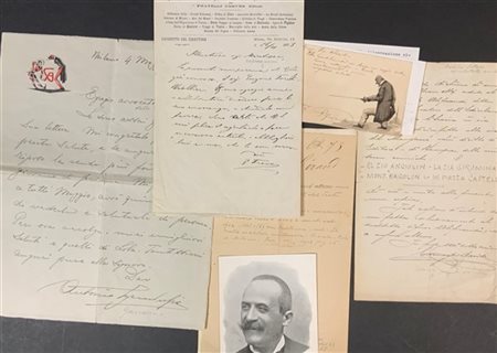 [MILANO - TEATRO] Lotto di autografi di teatranti milanesi del XIX secolo, si s