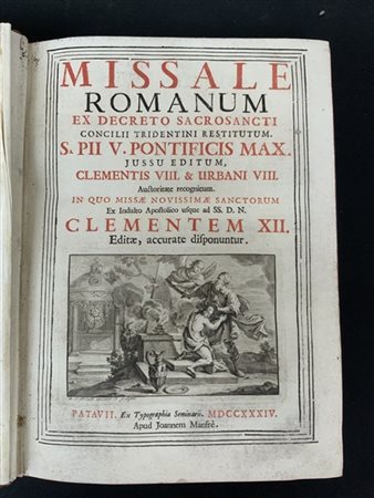 [MISSALE] Missale Romanum ex decreto sacrosancti concilii tridentini. Padova: M